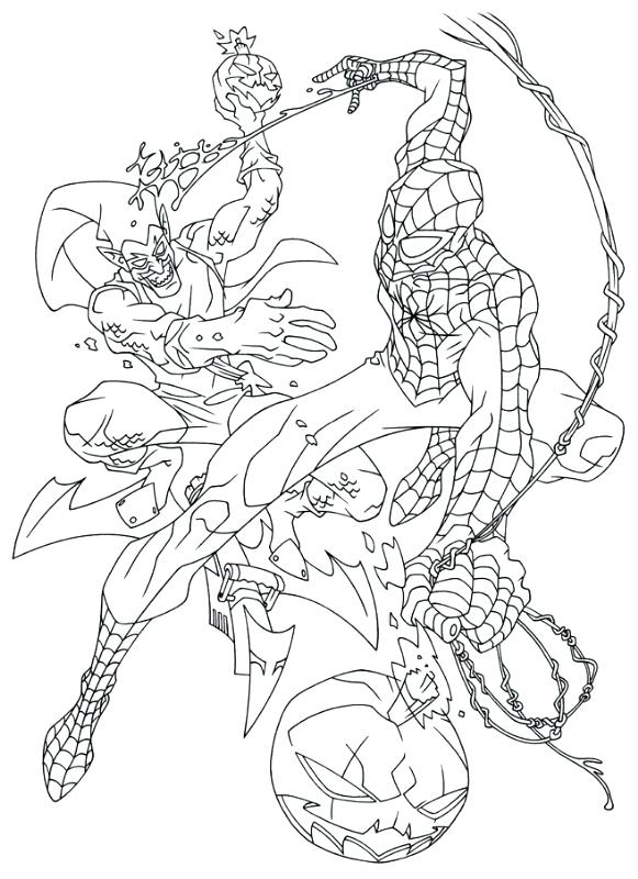 Spiderman And Green Goblin Coloring Pages 581x800 Spiderman And Green Goblin Coloring Pages