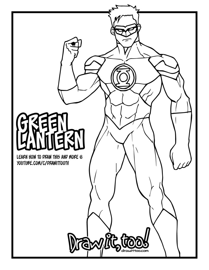 791x1024 Green Lantern Coloring Pages Comic Version Tutorial Dr On Within
