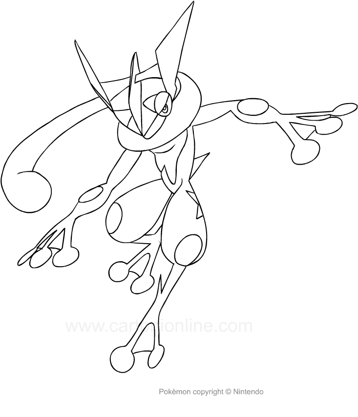 733x854 Drawing Greninja Of The Pokemon Coloring Page