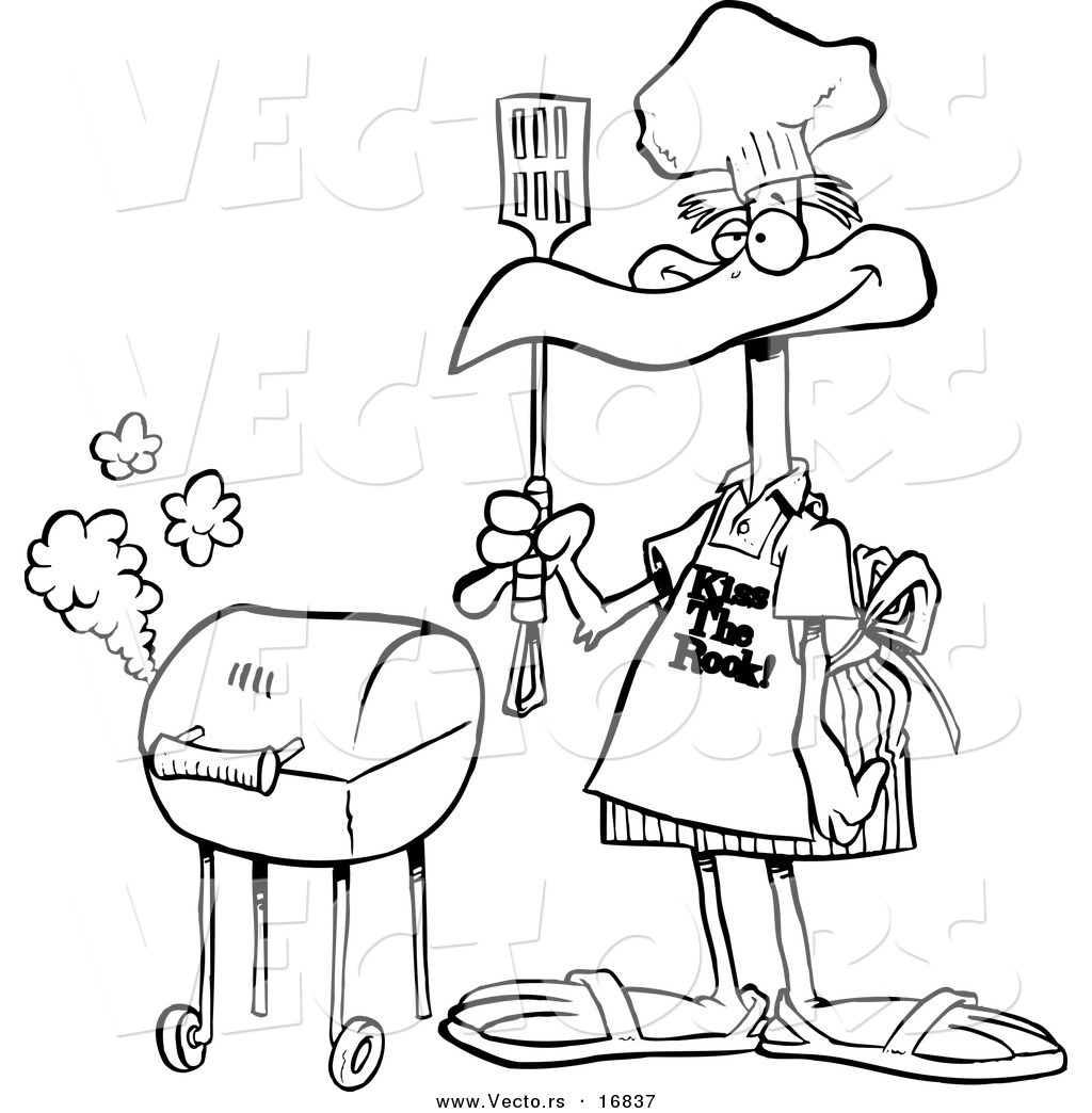 1024x1044 Vector Of A Cartoon Bird Standing By His Bbq