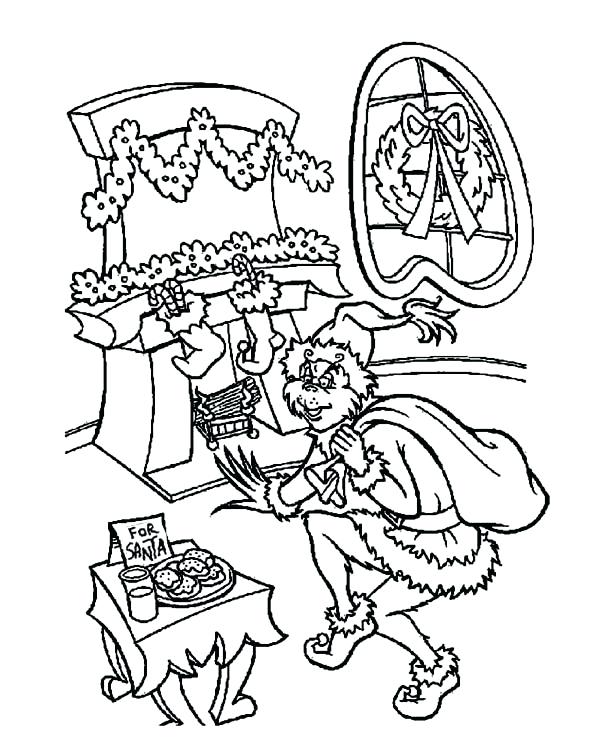 600x738 Grinch Christmas Coloring Pages Grumpy Throwing Card To The Bin