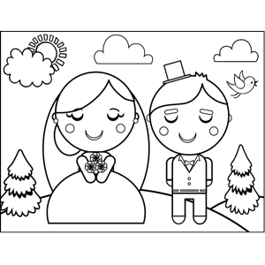 Bride And Groom Coloring Page 300x300 Bride And Groom Coloring Page