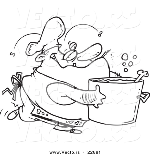 Vector Of A Cartoon Gross Chef 600x620 Vector Of A Cartoon Gross Chef