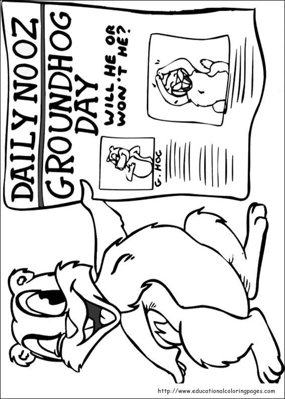567x794 Groundhog Day Coloring Pages