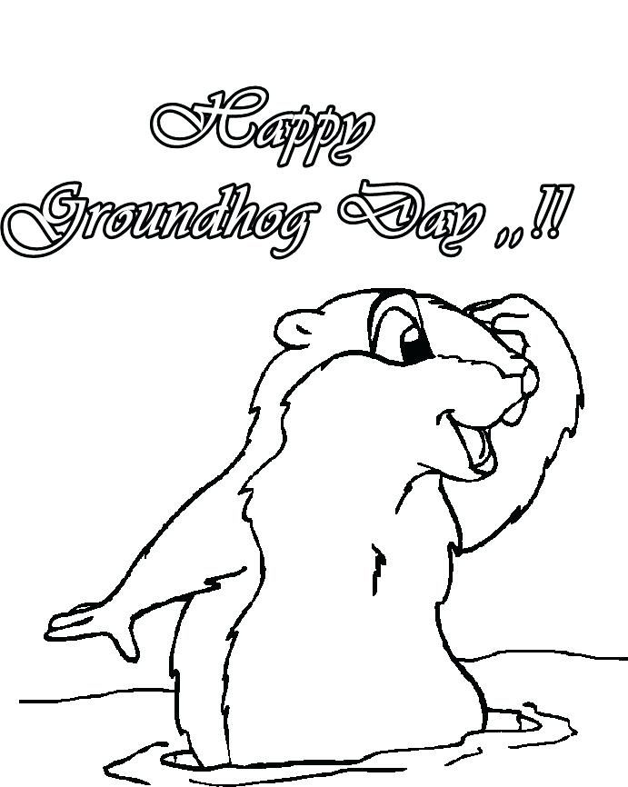691x866 Groundhog Day Scratching Head Coloring Page Groundhog Day Coloring