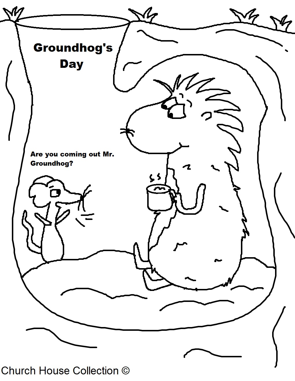 1020x1320 Groundhog Day Coloring Pages