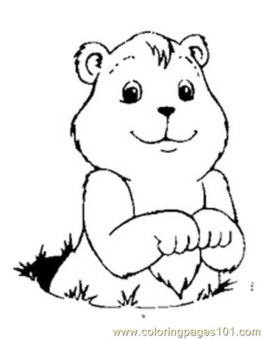 Groundhog Luking Coloring Page 378x486 Groundhog Luking Coloring Page