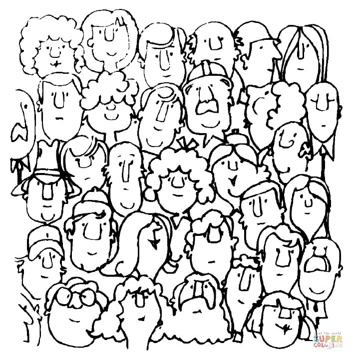 Group Of People Coloring Pages 707x720 Group Of People Coloring Pages
