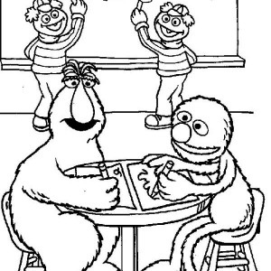 Telly Monster And Grover Learnig Math In Sesame Street Coloring 300x300 Telly Monster And Grover Learnig Math In Sesame Street Coloring