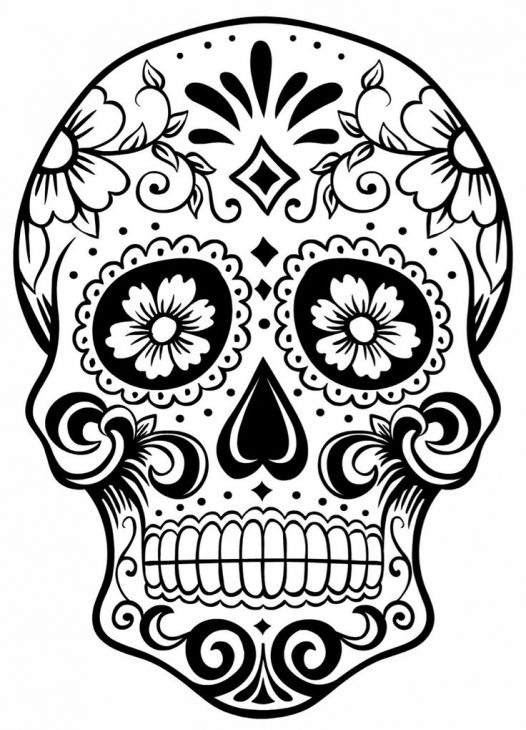 Adult Coloring Pages Sugar Skulls Coloring Pages For Grown Ups 526x730 Adult Coloring Pages Sugar Skulls Coloring Pages For Grown Ups