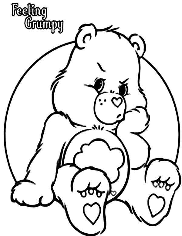 600x777 Grumpy Bear Is In Bad Mood In Care Bear Coloring Page Coloring Sun