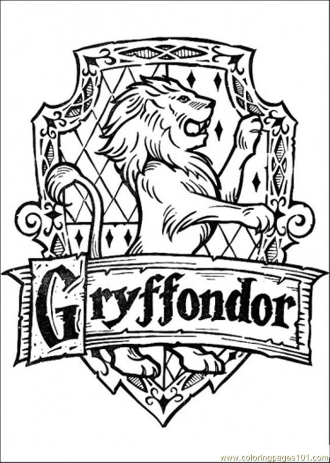 Gryffindor Crest Coloring Page 650x912 Gryffindor Crest Coloring Page