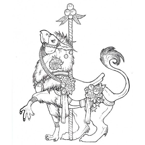 Icolor Carousel Animals Carousel Gryphon Coloring Pages 600x600 Icolor Carousel Animals Carousel Gryphon Coloring Pages