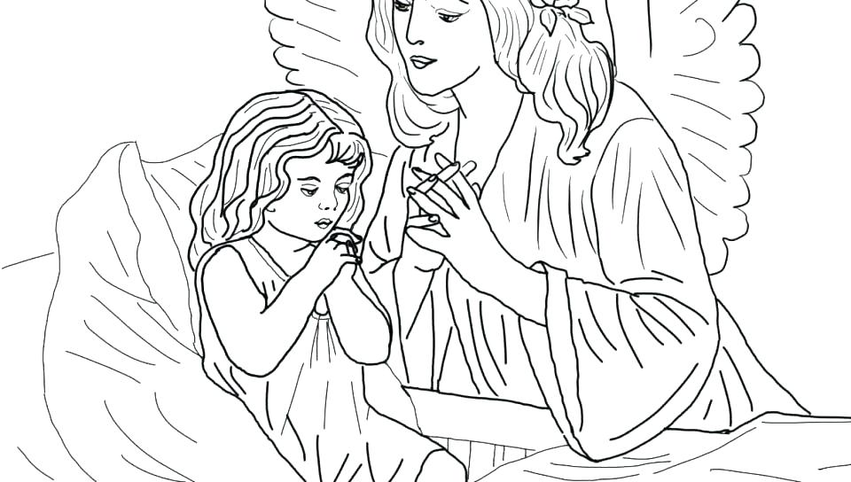 Guardian Angel Coloring Page at GetColorings.com | Free printable ...