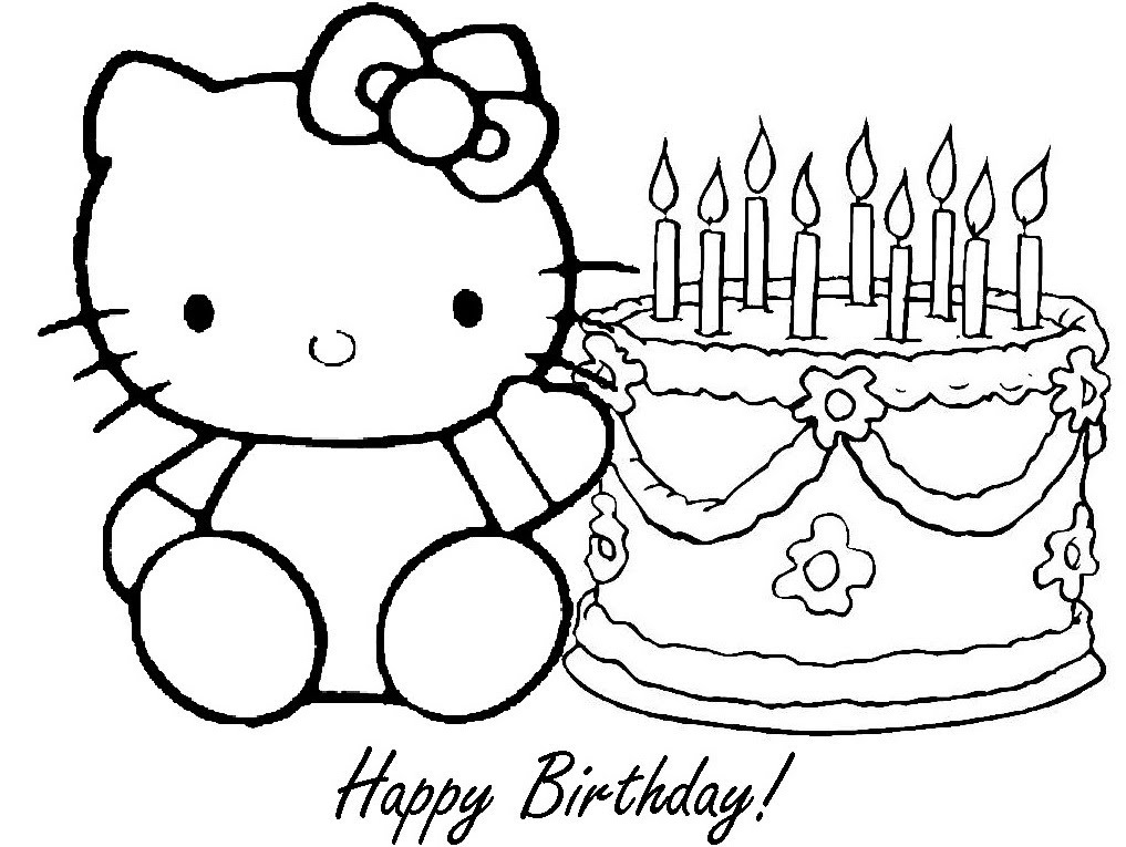Hello Kitty Birthday Coloring Pages 1017x765 Hello Kitty Birthday Coloring Pages