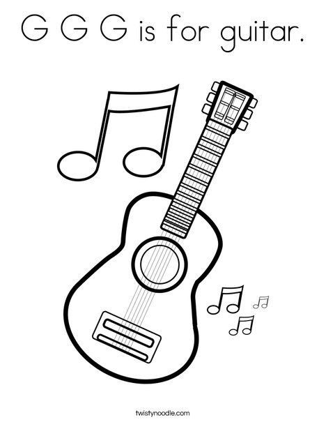 G G G Is For Guitar Coloring Page 468x605 G G G Is For Guitar Coloring Page