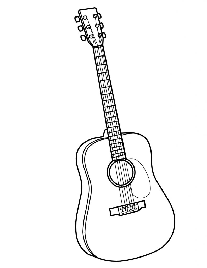 Guitar Coloring Page 791x1024 Guitar Coloring Page
