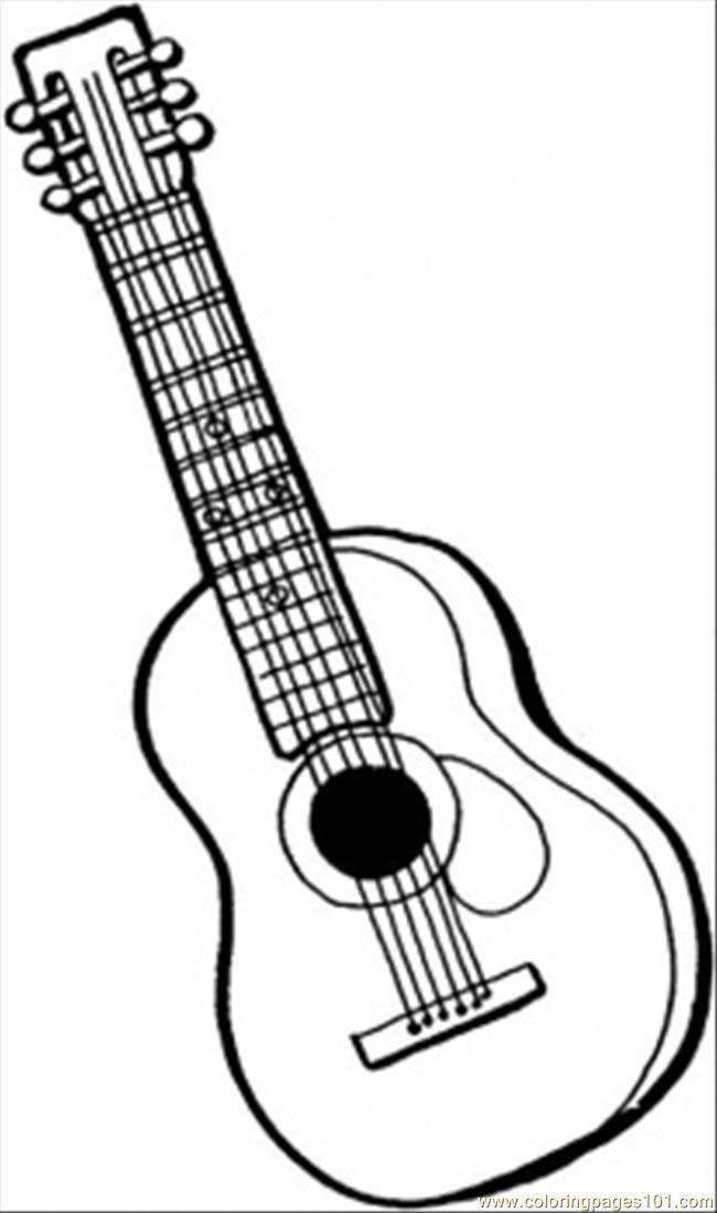 6 String Guitar Coloring Page 650x1099 6 String Guitar Coloring Page