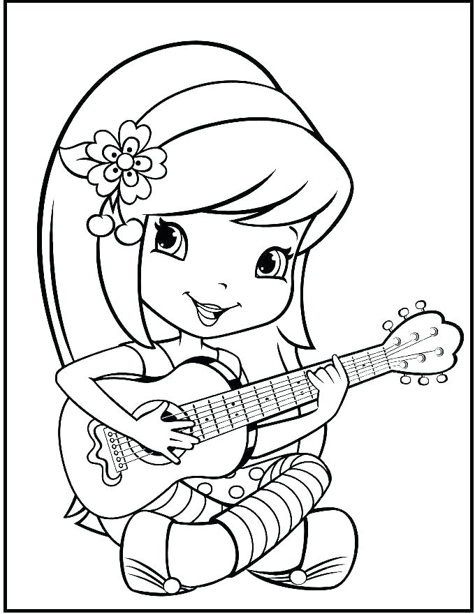 Strawberry Shortcake Coloring Pages Printable Guitar Coloring 680x880 Strawberry Shortcake Coloring Pages Printable Guitar Coloring