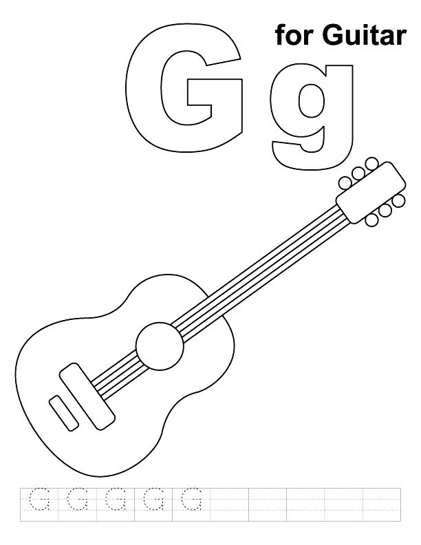 Electric Guitar Coloring Pages 612x792 Electric Guitar Coloring Pages