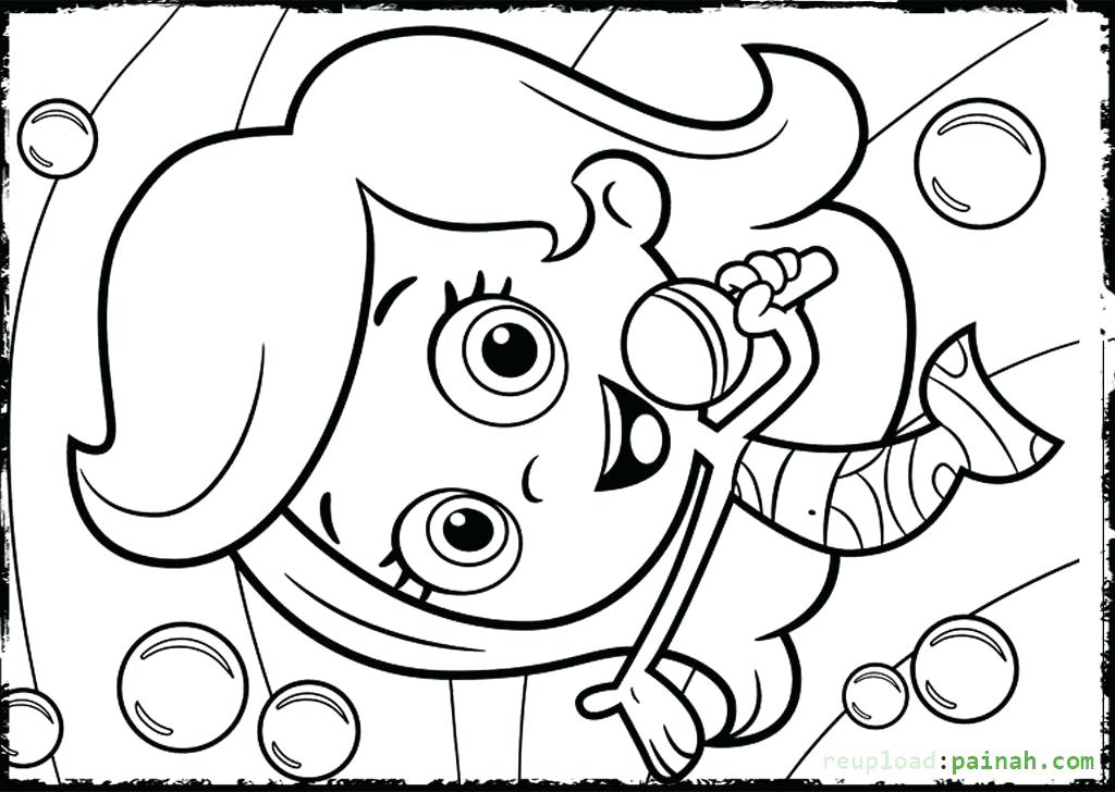 1024x728 Bubble Guppies Coloring Pages Molly Singing Coloring Pages Bubble