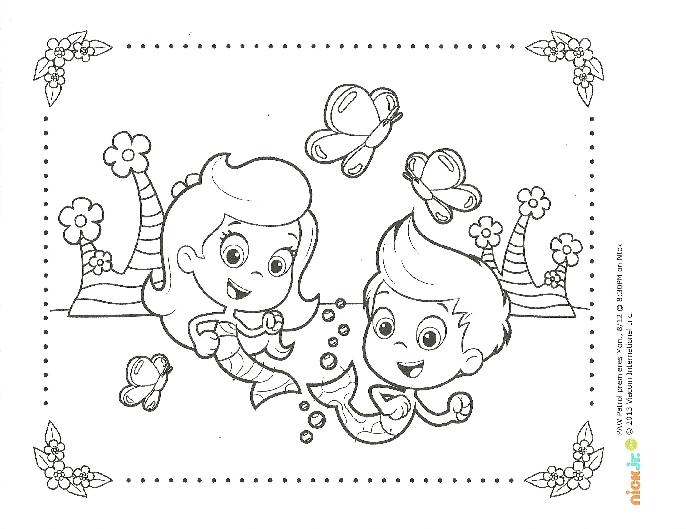 2195x1694 Enchanting Bubble Guppies Coloring Pages Collection