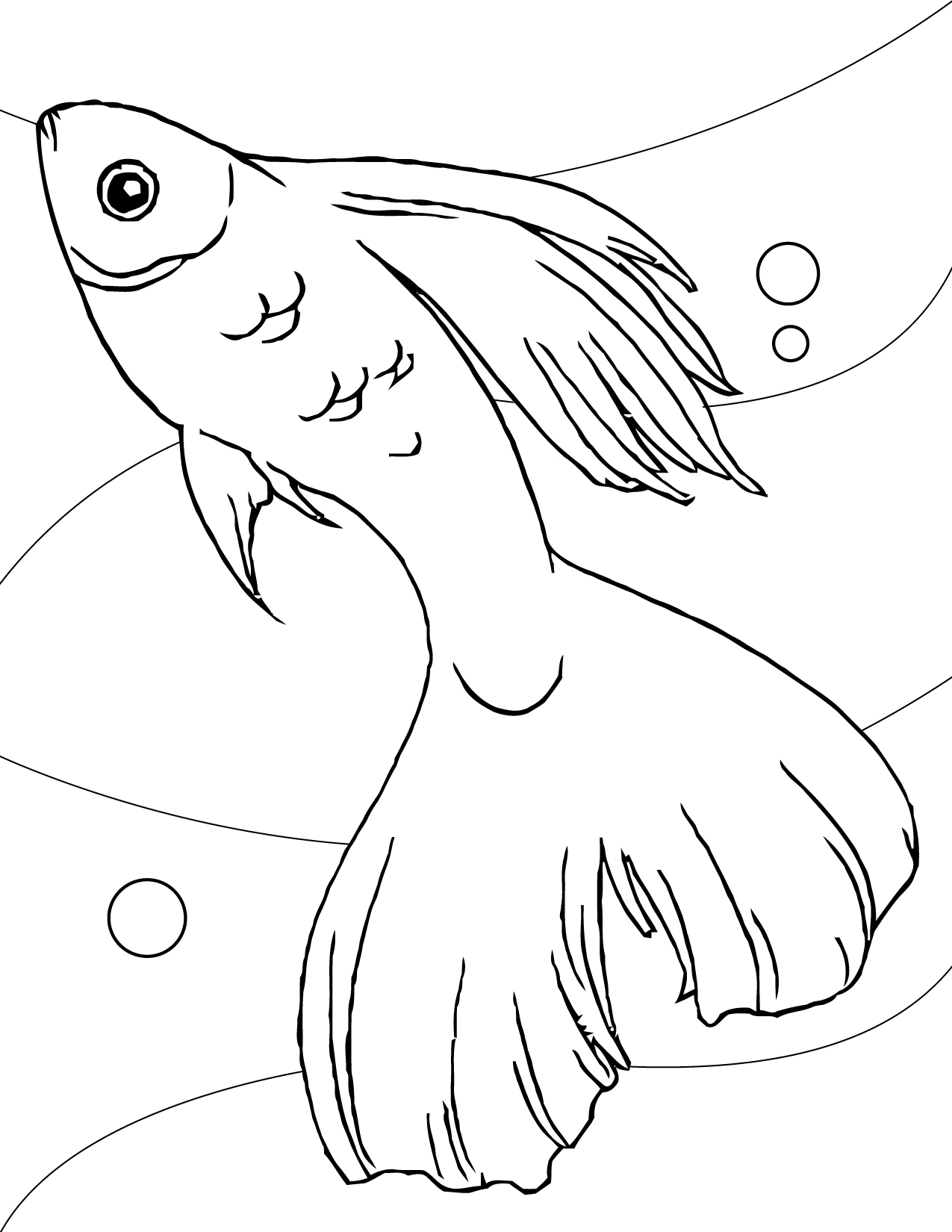 1275x1650 Guppy Coloring Page