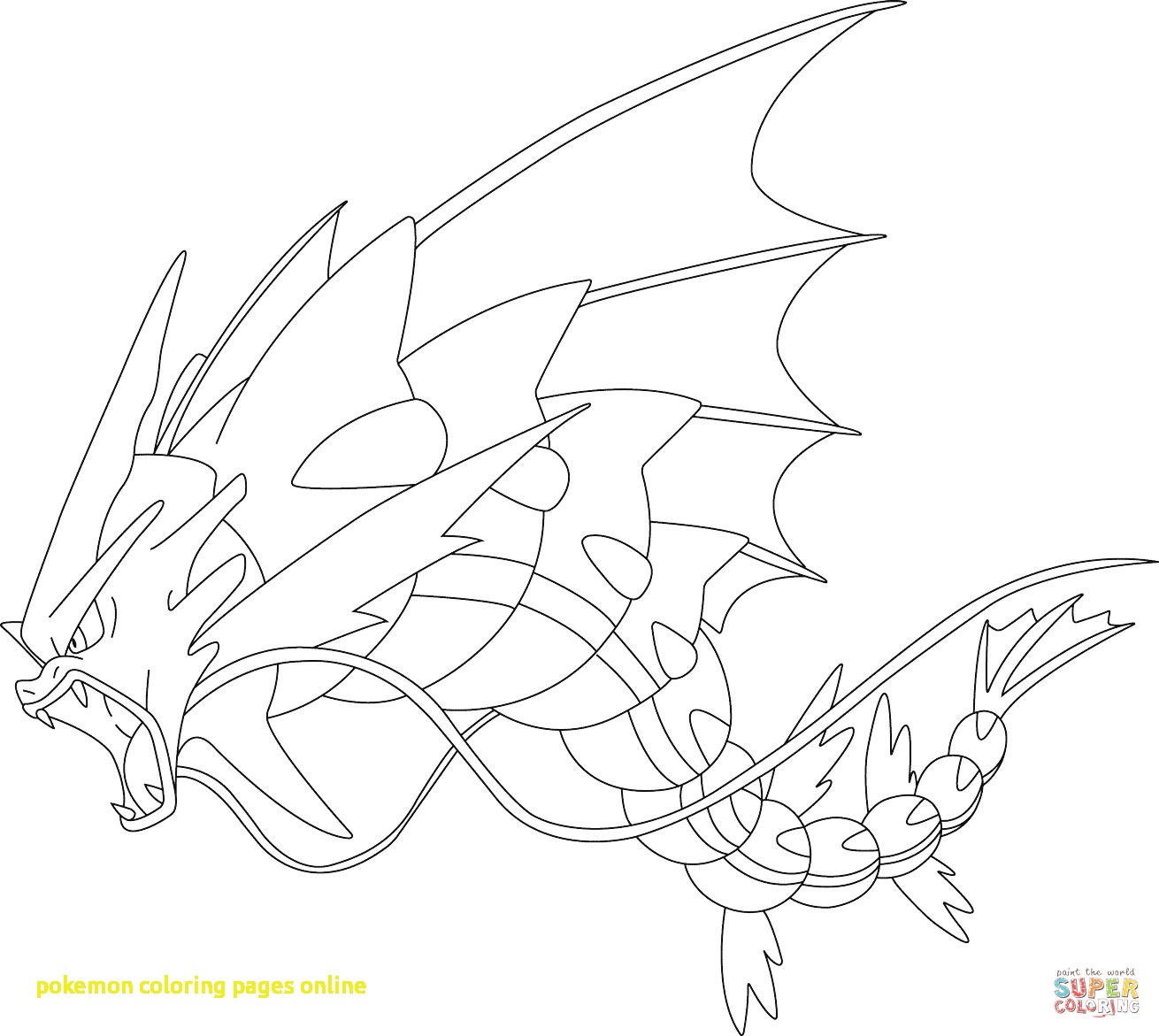 1310x1171 Pokemon Coloring Pages Online With Gyarados Pokemon Coloring Page