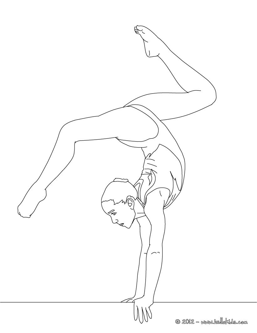 821x1061 Balance Beam Artistic Gymnastics Coloring Page Line Work