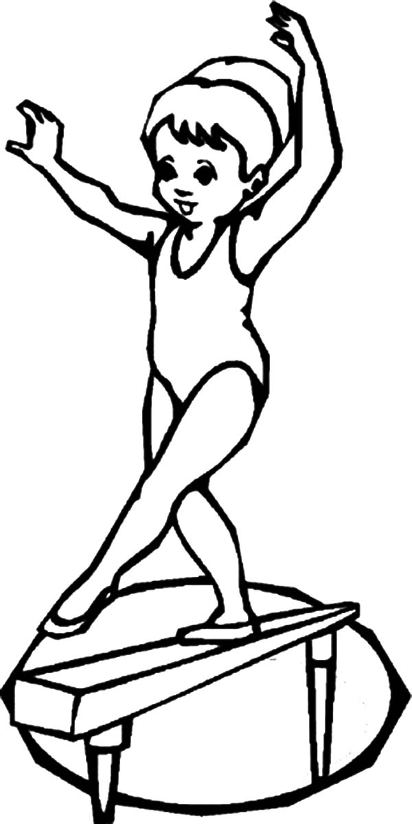 600x1200 Gymnastics Coloring Pages Girl On Balance Beam