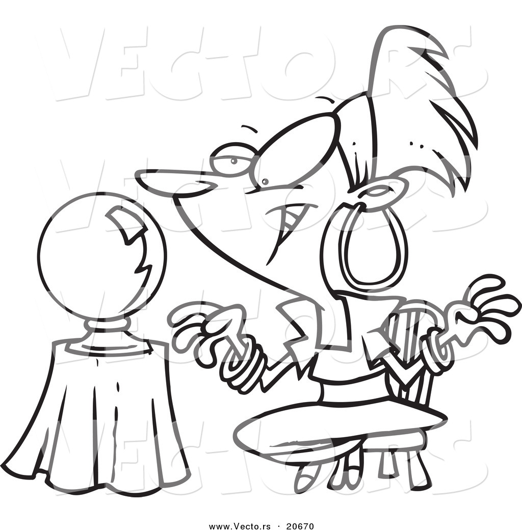1024x1044 Vector Of A Cartoon Female Gypsy Fortune Teller