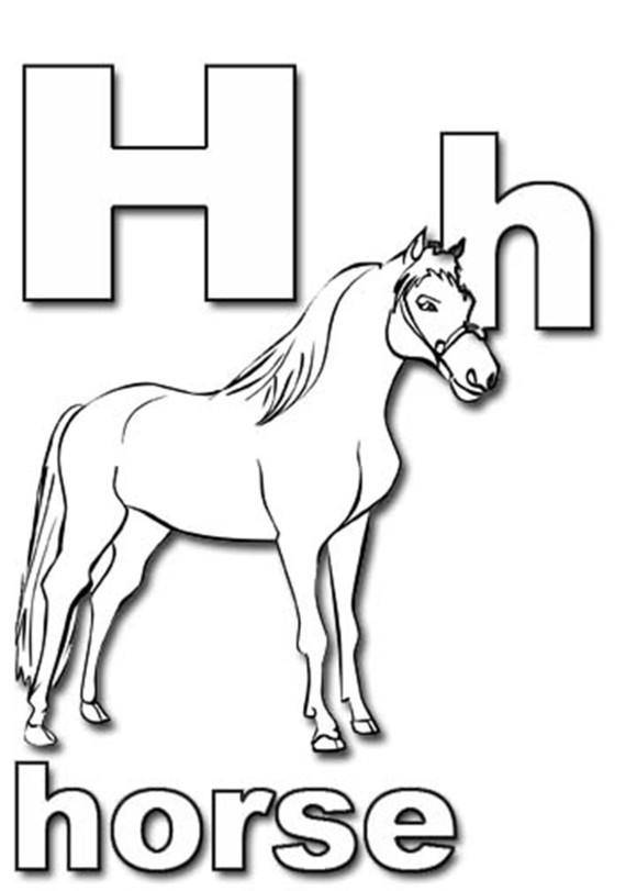 H Is For Horse Coloring Page Preschool Letter Of The Week 580x811 H Is For Horse Coloring Page Preschool Letter Of The Week