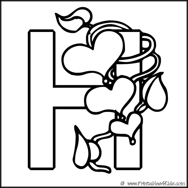 Letter H Colouring Pages 600x600 Letter H Colouring Pages