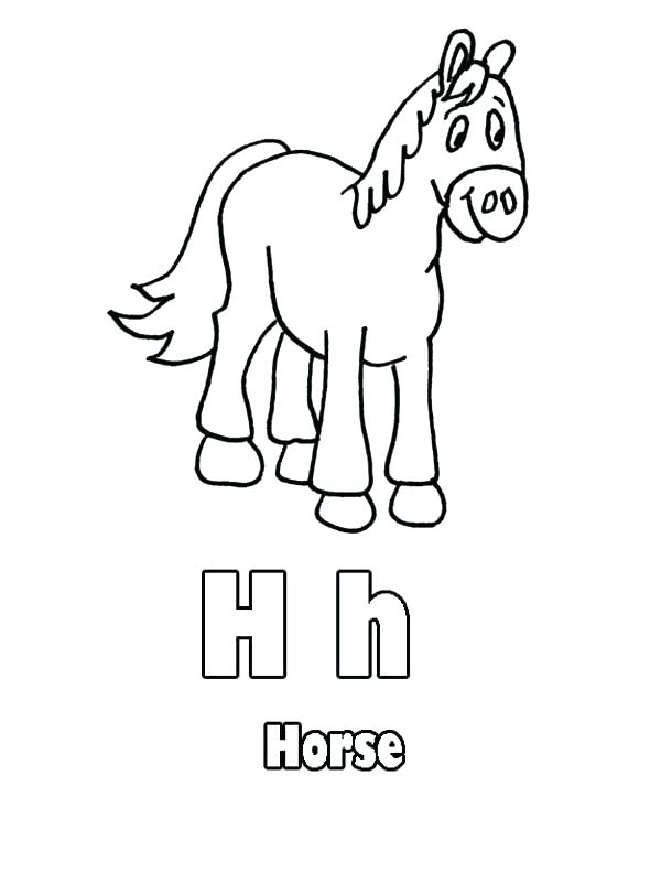 H Coloring Page Letter H Coloring Pages Horse Animal Alphabet 600x801 H Coloring Page Letter H Coloring Pages Horse Animal Alphabet