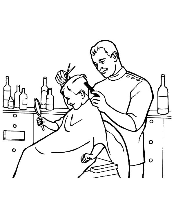 Barber Job Is To Cut Hair Coloring Pages Batch Coloring 600x734 Barber Job Is To Cut Hair Coloring Pages Batch Coloring