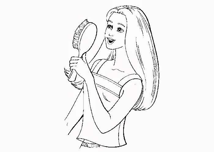 Barbie Brushing Hair Coloring Page Free Coloring Pages 700x500 Barbie Brushing Hair Coloring Page Free Coloring Pages