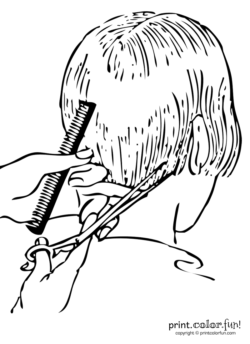 Getting A Haircut Coloring Page 800x1100 Getting A Haircut Coloring Page