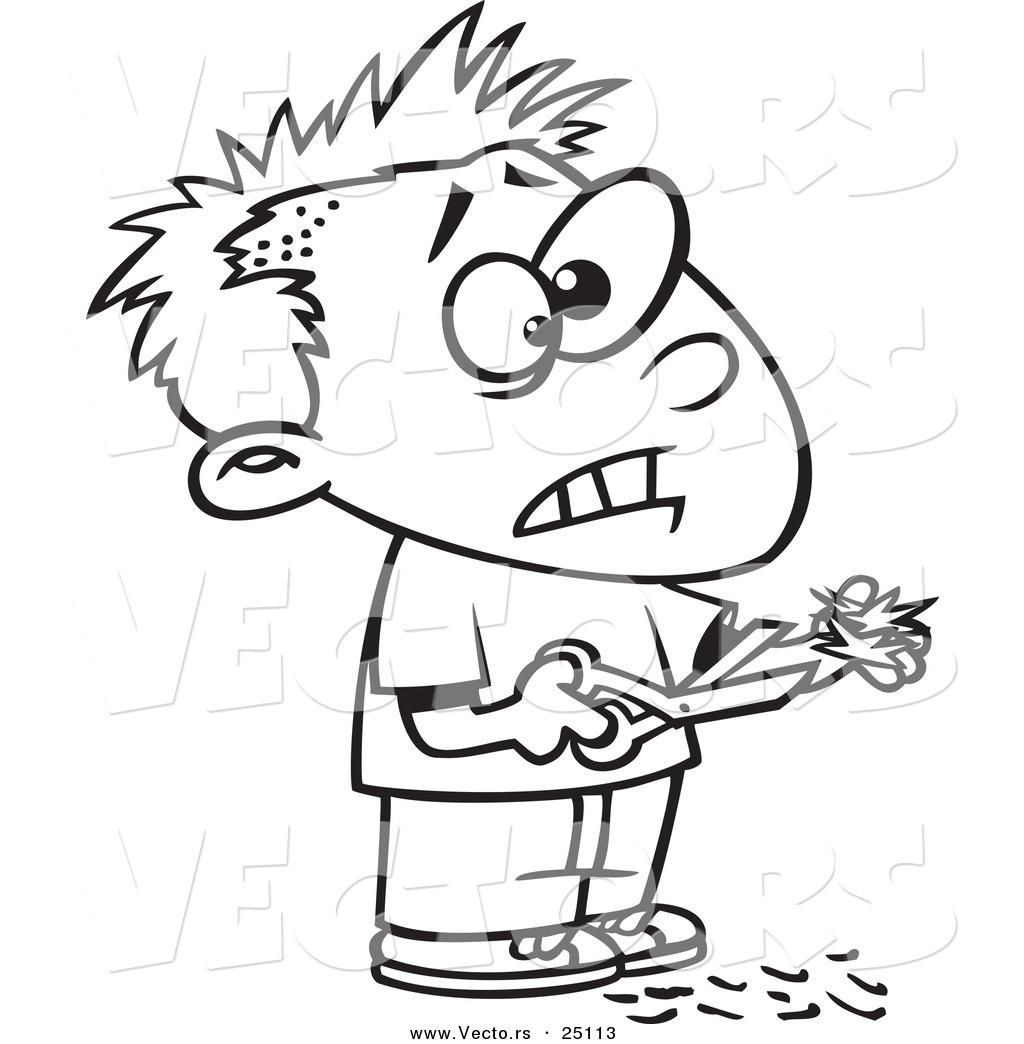 Vector Of A Cartoon Boy Cutting His Own Hair 1024x1044 Vector Of A Cartoon Boy Cutting His Own Hair