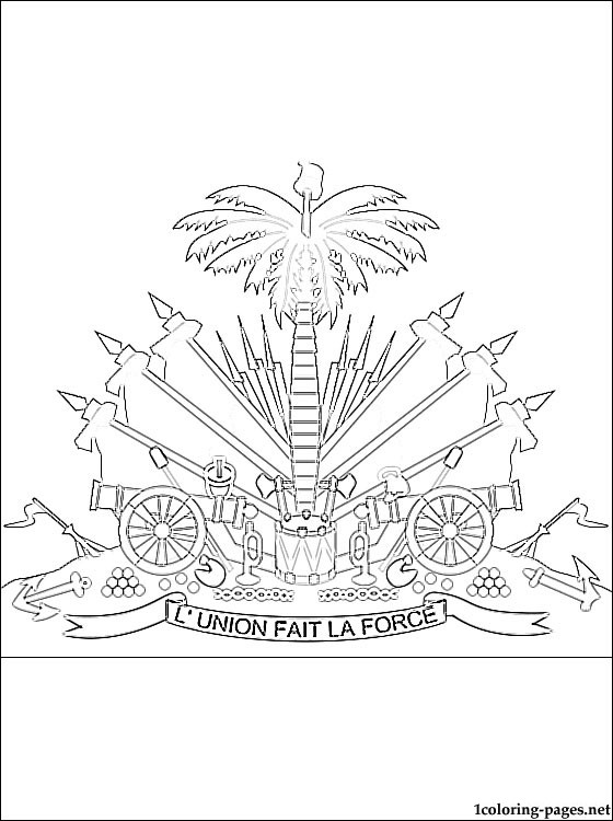 Haiti Coat Of Arms Coloring Page Coloring Pages 560x750 Haiti Coat Of Arms Coloring Page Coloring Pages