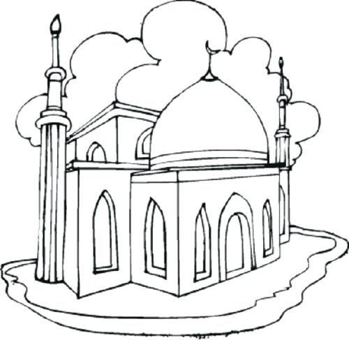500x487 Ramadan Coloring Pages Mosque Coloring Pages Of And Ramadan Kareem