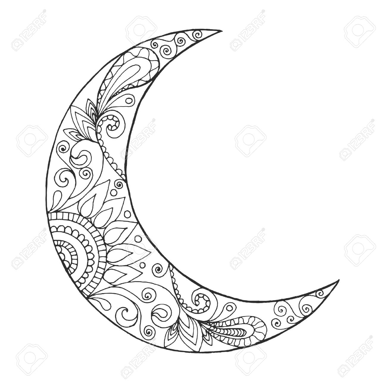 Half Moon Coloring Pages 1300x1300 Half Moon Coloring Pages