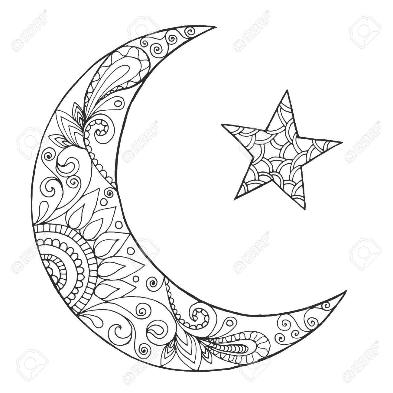 Weird Half Moon Coloring Page Ramadan Kareem G 1300x1300 Weird Half Moon Coloring Page Ramadan Kareem G