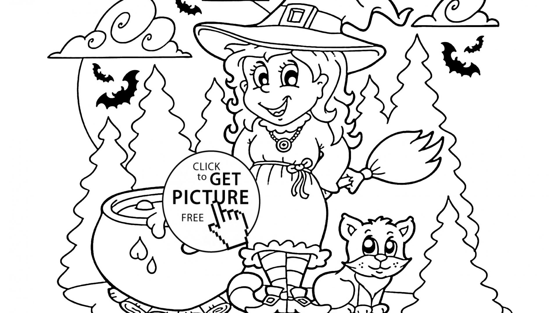 1920x1080 Blackat Halloweenoloring Pages Printable Free Amazing Black Cat