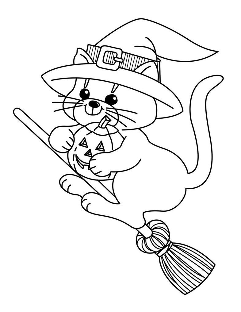 786x1017 Halloween Cat Coloring Pages Page 5 4169