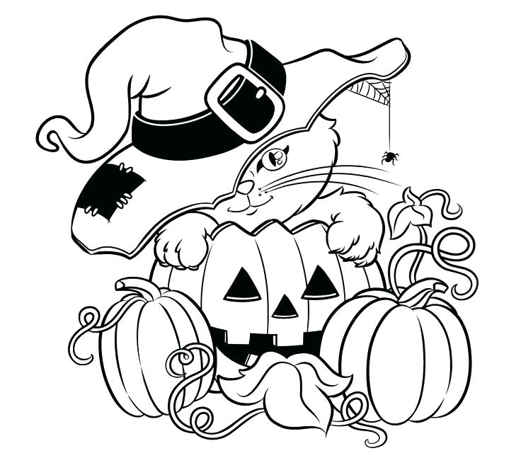 736x647 Halloween Cat Coloring Page