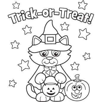Halloween Cat Coloring Pages Printable