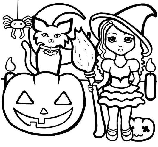 Preschool Coloring Pages Halloween 530x494 Preschool Coloring Pages Halloween