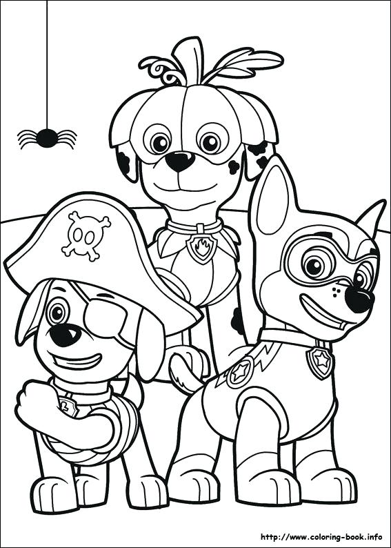 567x794 Halloween Coloring Pages Martial Chase Dressed Up Paw Patrol