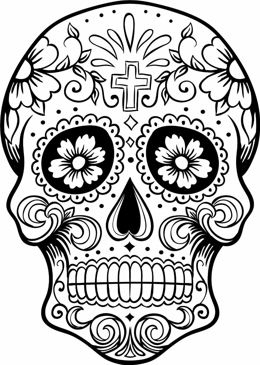 1067x1500 Halloween Coloring Pages Day Of The Dead Dia De Los Muertos
