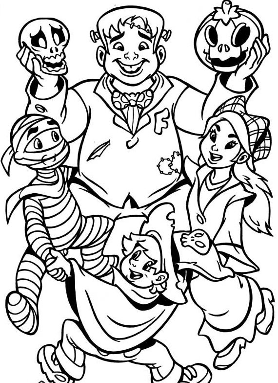 570x783 Halloween Costume Coloring Pages Halloween Coloring Pages Monsters